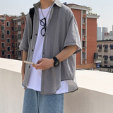 衬衫男短袖2021新款韩版潮流五分袖衬衣商务休闲A161-W1055-P35，男装衬衫，电商A161