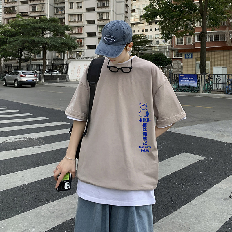 短袖t恤男ins潮流春夏季宽松百搭半袖男装A161-T06,男装T恤,电商A161