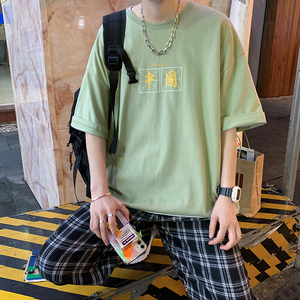 短袖T恤ins夏季大码宽松情侣装2021新款潮流百搭衣服A161-T43-P25