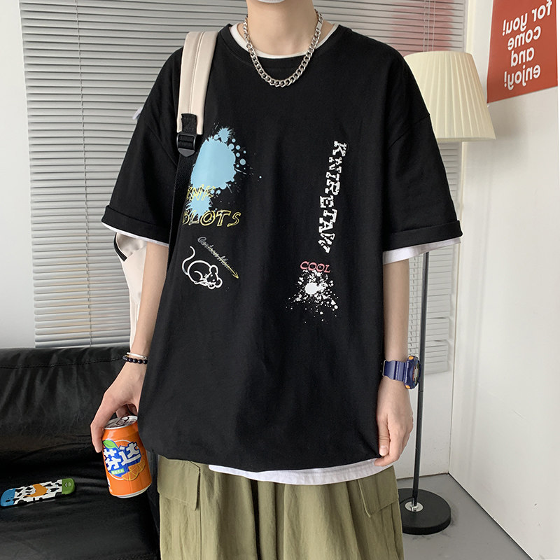 男短袖T恤夏季宽松潮流内搭上衣服潮牌ins百搭打底衫A161-T24,男装T恤,电商A161