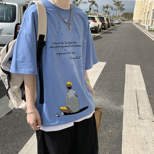 短袖t恤打底衫ins潮牌潮流衣服韩版简约百搭青少年A161-T08图片
