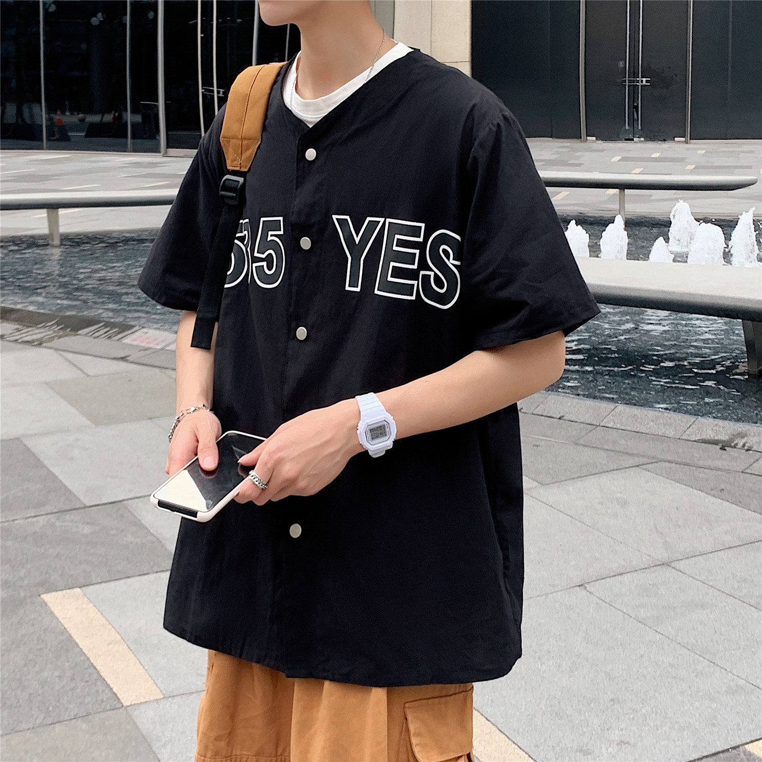 短袖衬衫2021夏季新款青年修身休闲半袖衬衣DS161-D0585-特,男装衬衫,电商A161
