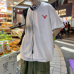 短袖T恤男女情侣装潮牌夏季宽松圆领ins半袖A161-T01,范冰冰白色裙子搭配图片
