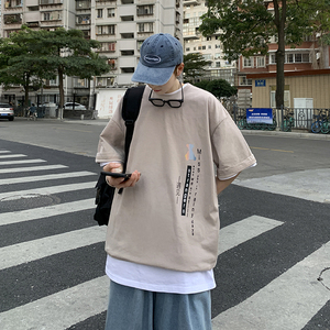 男士短袖t恤夏季潮牌宽松潮流ins百搭体恤上衣服男装A161-T18图片