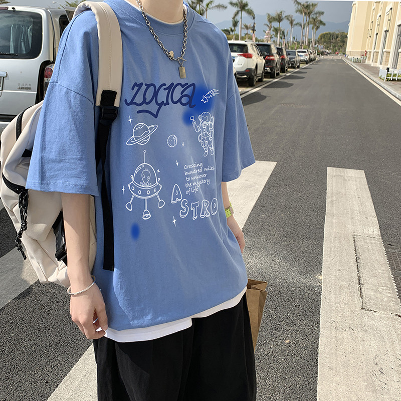 短袖T恤男潮流港风2021年夏季新款体恤潮牌宽松韩版A161-T05-P25,男装T恤,电商A161