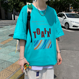 短袖t恤男潮牌ins宽松男生夏季街头百搭个性半截袖潮A161-T40-P25，男装T恤，电商A161
