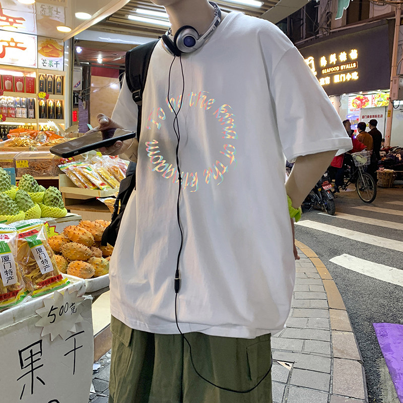 t恤男ins超火夏季港风短袖潮牌韩版潮流百搭半袖衣服A161-T14,男装T恤,电商A161