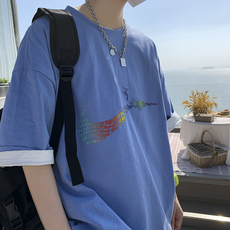 短袖t恤男潮牌百搭潮流港风宽松夏季半袖潮insA161-T12-P25,男装T恤,电商A161