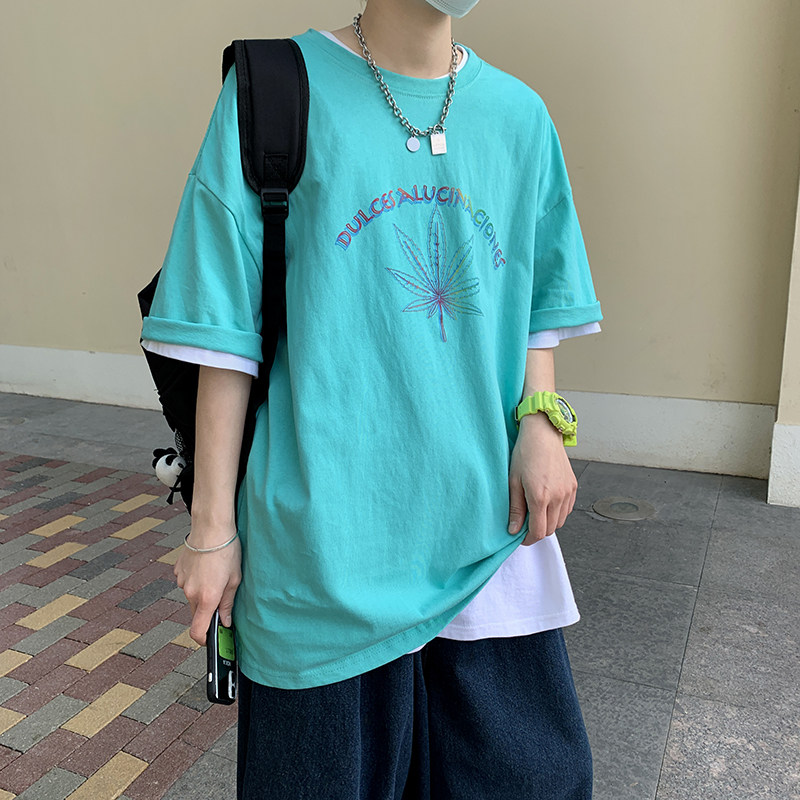 夏季新款原宿风短袖T恤男潮牌bf宽松休闲A161-T04图片