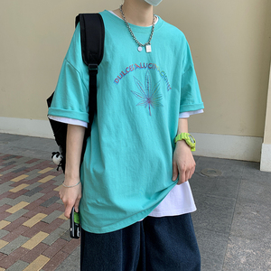 夏季新款原宿风短袖T恤男潮牌bf宽松休闲A161-T04图片