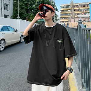 短袖男潮牌潮流2021新款衣服ins简约港风百搭超火t恤A161-T33-P30