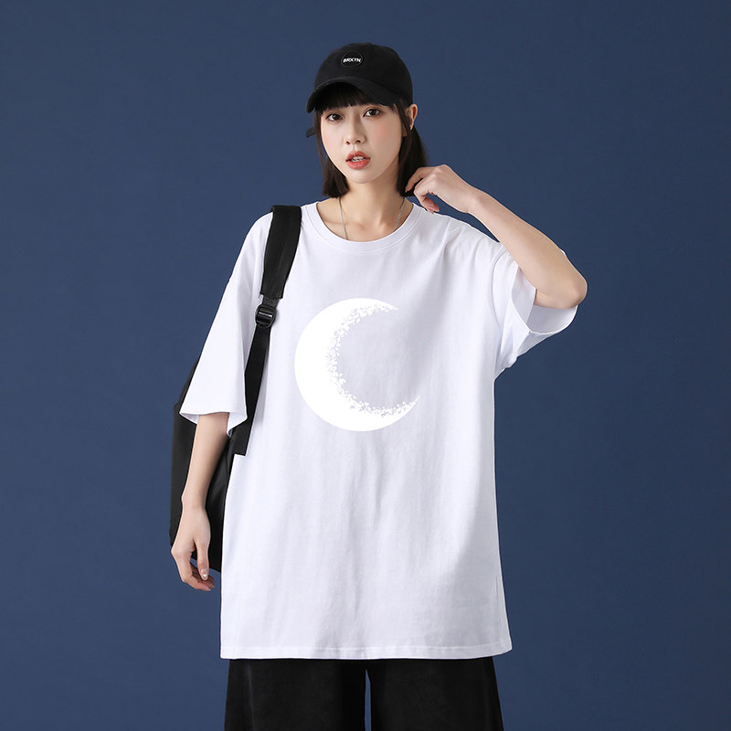 春夏新款基础潮牌印花短袖打底衫宽松情侣半袖t恤A161-T09图片