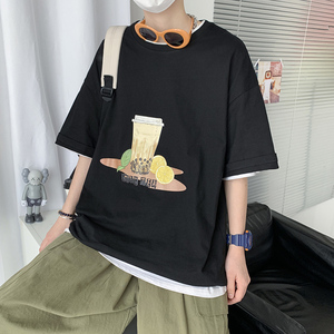 短袖t恤男夏季潮流百搭宽松体恤ins潮牌上衣服A161-T25-P25图片