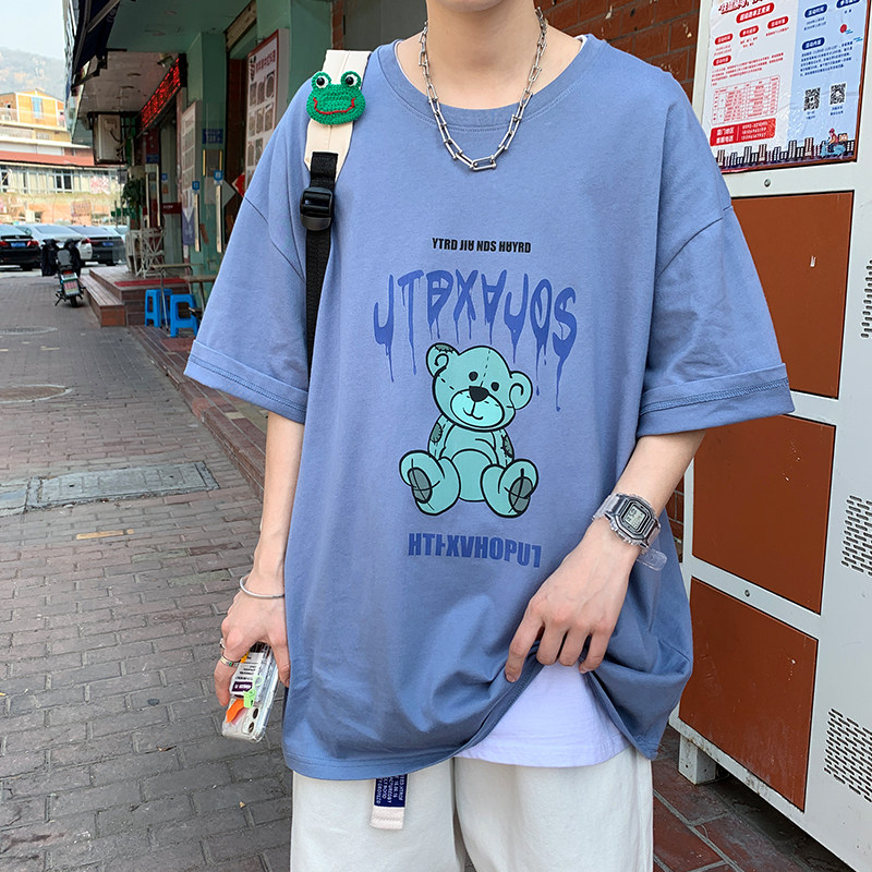 短袖T恤男生韩版潮流宽松百搭打底衫潮牌ins夏季体恤A161-T42-P25,男装T恤,电商A161