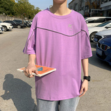 潮牌港风白t宽松圆领短袖t恤男潮ins潮流百搭夏季A161-B08-P30，男装T恤，电商A161