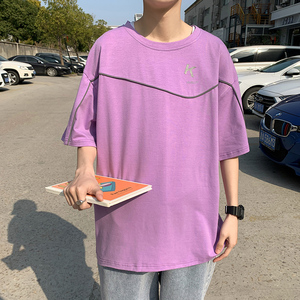 潮牌港风白t宽松圆领短袖t恤男潮ins潮流百搭夏季A161-B08-P30图片