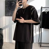短袖男潮牌宽松夏季t恤潮流嘻哈衣服ins超火港风百搭A161-B09，男装T恤，电商A161