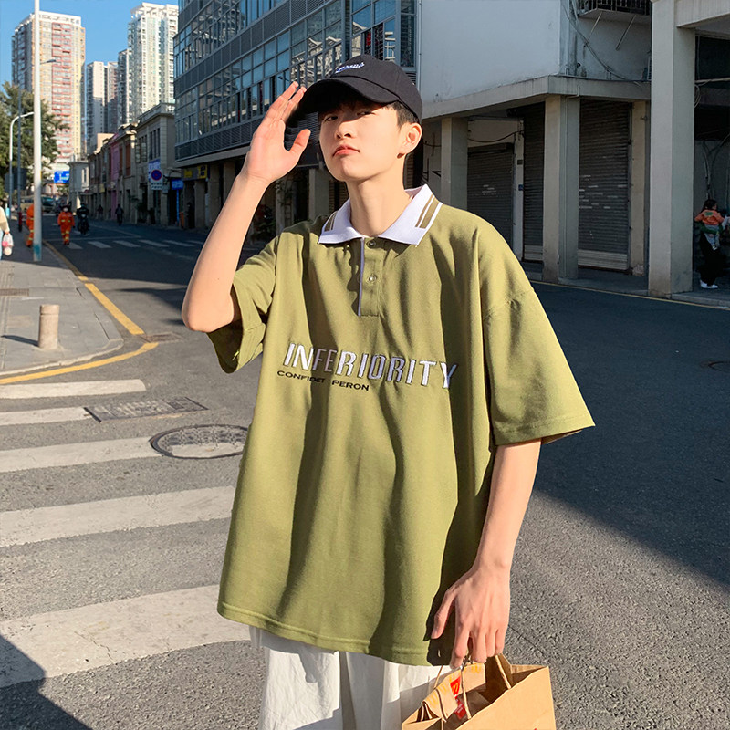 2021新款半袖男短袖T恤男装潮牌潮流上衣服POLO衫A161,男装Polo衫,电商A161