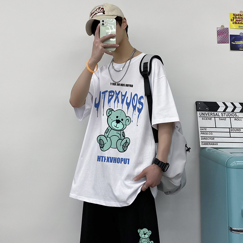 休闲外套男ins潮短袖港风套装韩版潮流百搭潮牌短裤A161-TZ08,男装休闲套装,电商A161