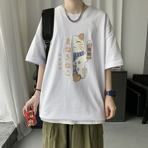 短袖t恤男潮牌潮流衣服ins港风夏季宽松百搭男生体恤A161-T28图片
