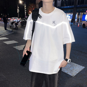 纯色短袖打底t恤男ins港风宽松百搭衣服情侣半袖上衣A161-B08-P30图片