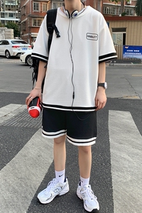 夏季短袖套装宽松休闲两件套潮流潮牌运动服A161-TZ01图片