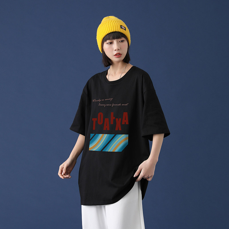 短袖t恤潮流韩版宽松上衣ins潮牌2021夏季原宿港风A161-T40-P25图片