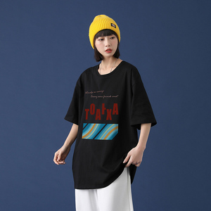 短袖t恤潮流韩版宽松上衣ins潮牌2021夏季原宿港风A161-T40-P25图片