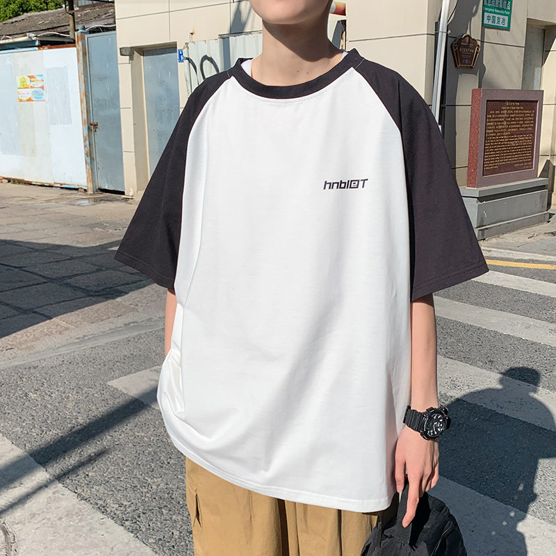 情侣t恤夏潮牌2021新款百搭短袖ins圆领宽松男女同款A161-T30-P30图片