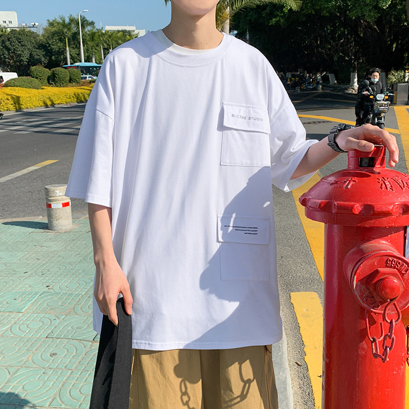 t恤男短袖潮牌百搭ins男生半袖宽松港风体桖潮流夏季A161-T32-P30,男装T恤,电商A161
