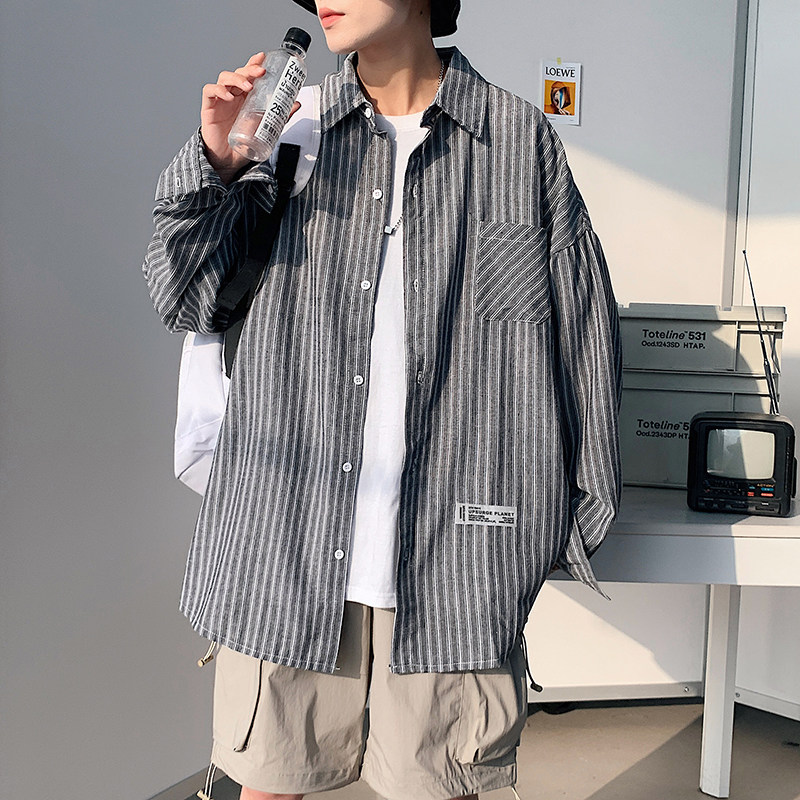 2021夏季新款衬衫男短袖韩版潮流刺青年休闲百搭薄A161-C18,男装衬衫,电商A161