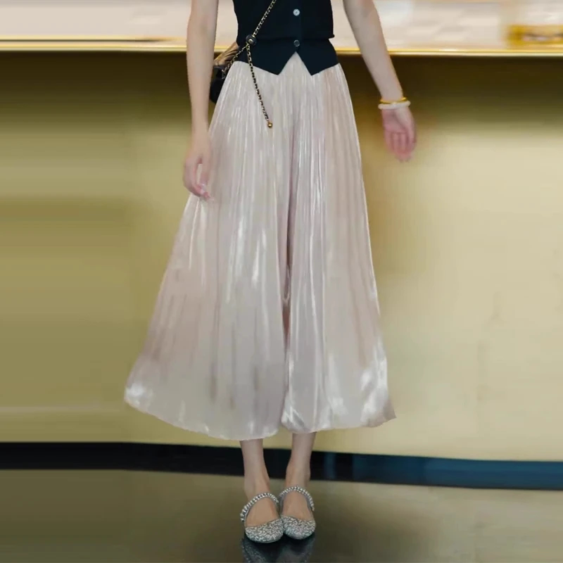 【不透不静电】琉璃冰丝垂感阔腿裤气质高腰显高显瘦宽松休闲裙裤