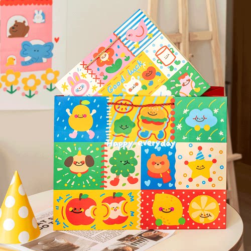 喵述卡通文字手提袋礼品袋