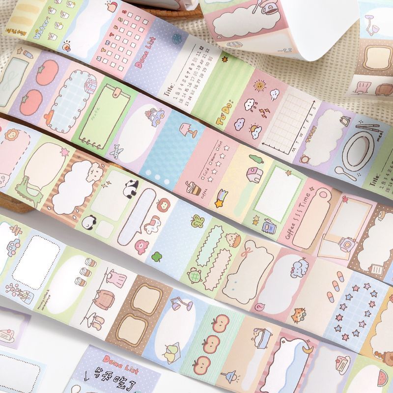 可爱萌物气泡框可书写留言便签卷贴纸胶带创意边框手帐diy素材贴