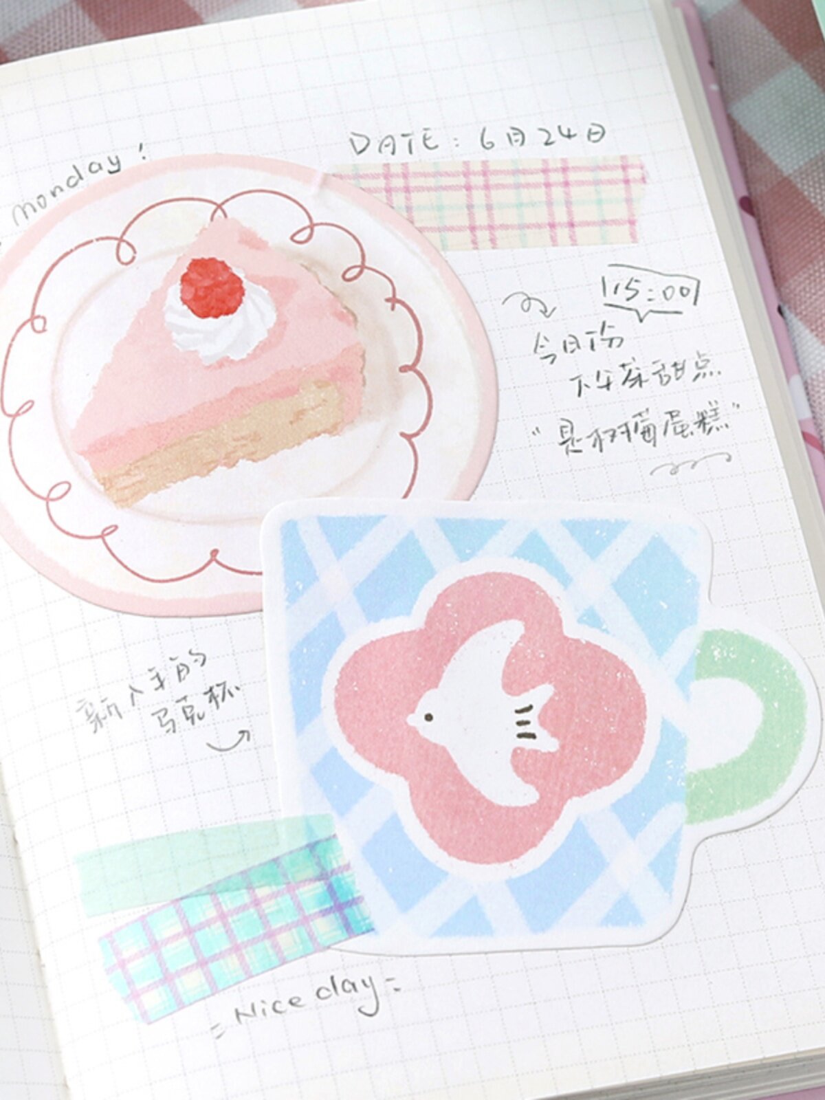 티타임 크레용 그리기 특별한 모양의 포스트잇 노트 N번 복고풍 창작 차 디저트 핸드북 장식 메모지
