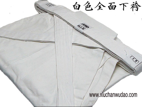 修禅武道具 白色全棉下袴 高级剑道袴日本剑道道服剑道裤裙剑道衣