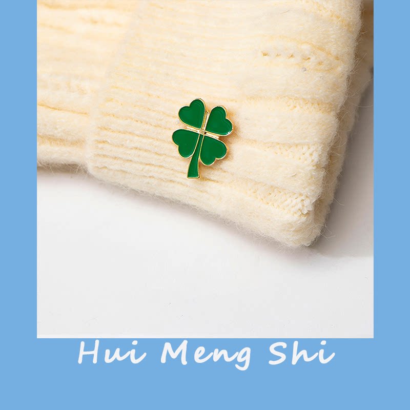 幸运四叶草胸针tfboys十周年应援徽章植物叶子包包棒球帽别针配饰