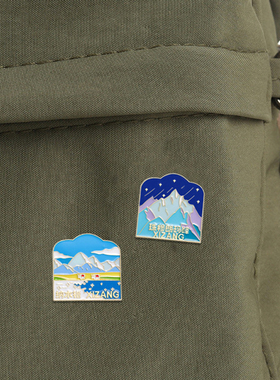 西藏文创徽章布达拉宫纳木错胸针大昭寺珠穆朗玛峰pin帽子包挂饰