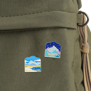 西藏文创徽章布达拉宫纳木错胸针大昭寺珠穆朗玛峰pin帽子包挂饰