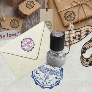 印章自制周边 猫头鹰邮局送达章注油款 可预定