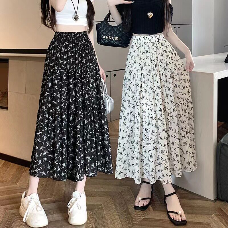 碎花超仙内里半身裙女夏裙新款中长款字裙高腰显瘦遮胯洋气百搭女