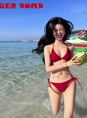 sugar bomb 2025新款度假性感多巴胺辣妹美式复古比基尼少女泳衣