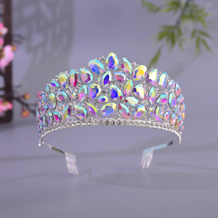 欧式复古宫廷奢华生日礼物皇冠头饰女王新娘婚纱跨境王冠彩晶发箍