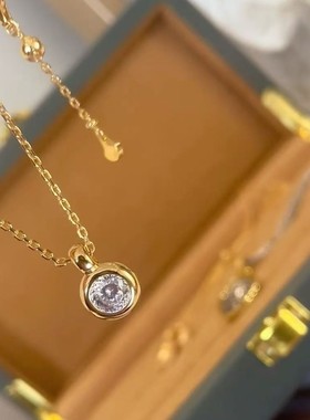 s925纯银泡泡项链闪烁钻石锁骨链简约气质感