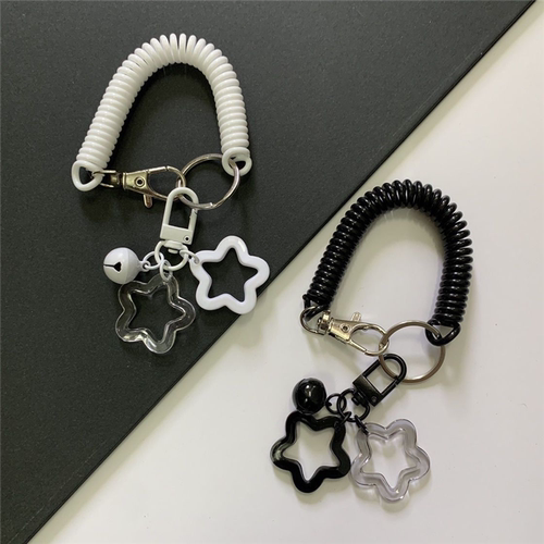 【94%率】防丢星星挂件弹簧绳伸缩弹力钥匙扣手环链圈书包配