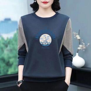 清仓外贸捡漏妈妈中老年长袖 卫衣 t恤加绒加厚内搭保暖内衣打底衫