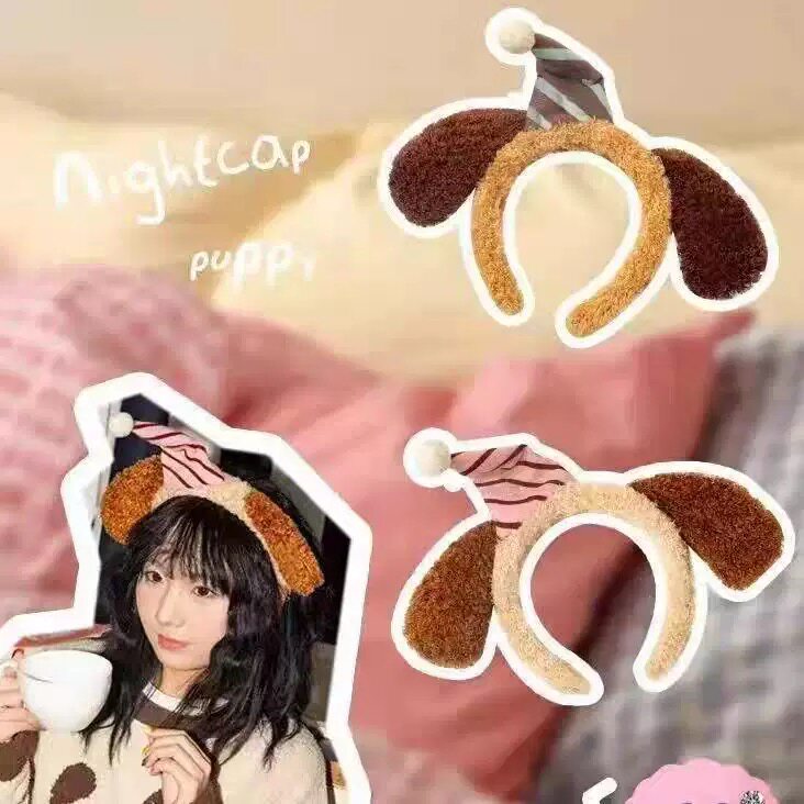 可爱小熊发箍女洗脸发卡兔绒发箍可爱毛绒头箍发饰熊耳朵