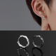 纯银耳钉男士 耳圈 莫比乌斯耳环单只气质女素圈潮男耳环2023年新款