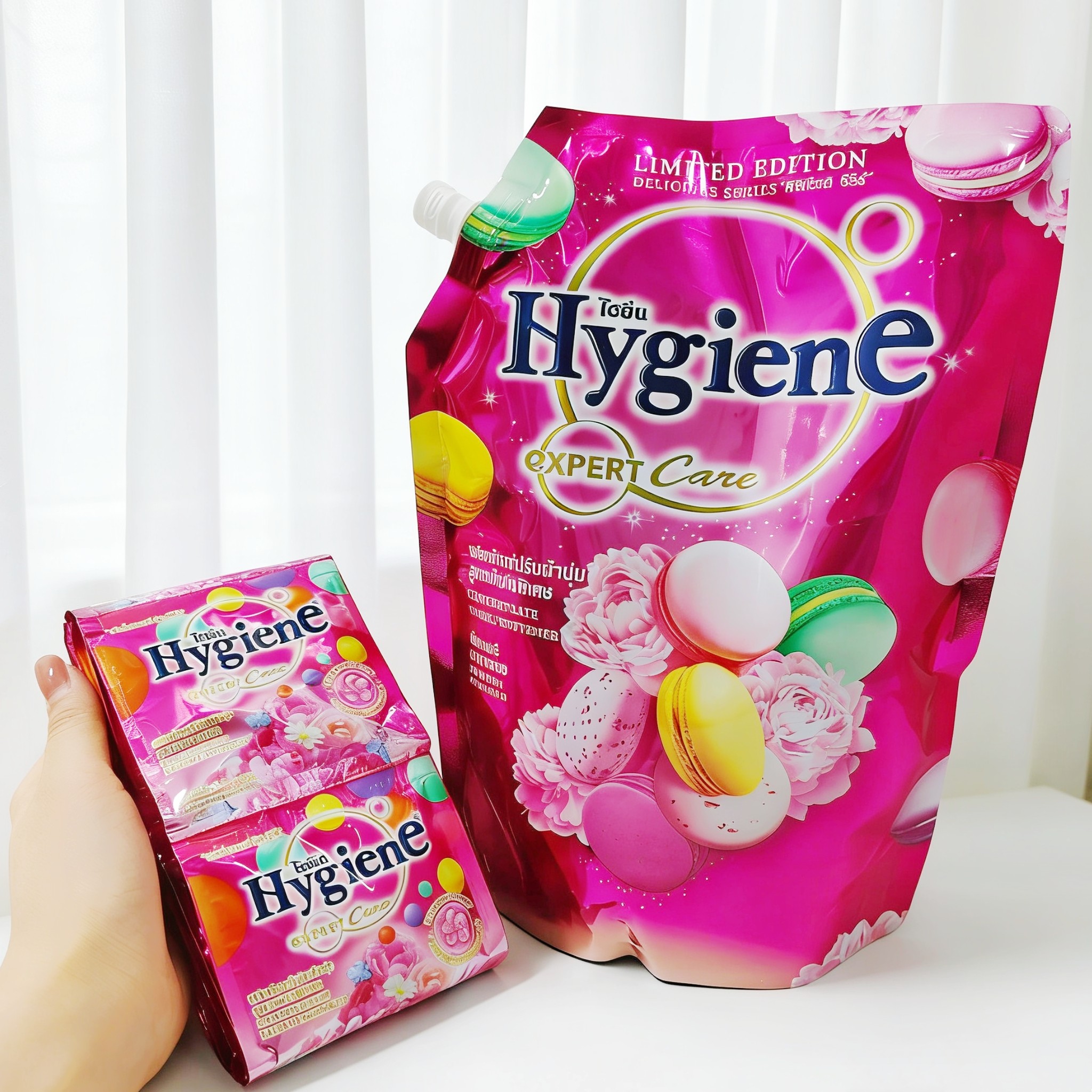 原装泰国hygiene柔顺剂马卡龙香衣物护理液天然护理香味持久正品