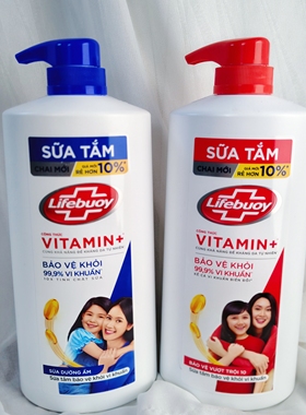 越南采购卫宝沐浴露lifebuoy家庭800g十效呵护健肤抑菌清爽沐浴露